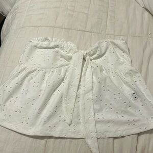 white sleeveless top